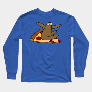 Sloth Riding a Pizza Long Sleeve T-Shirt